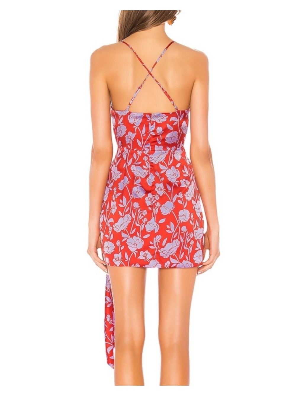 NWT Lovers and Friends Kamala Mini Dress in Red and Purple Floral - Picture 4 of 7
